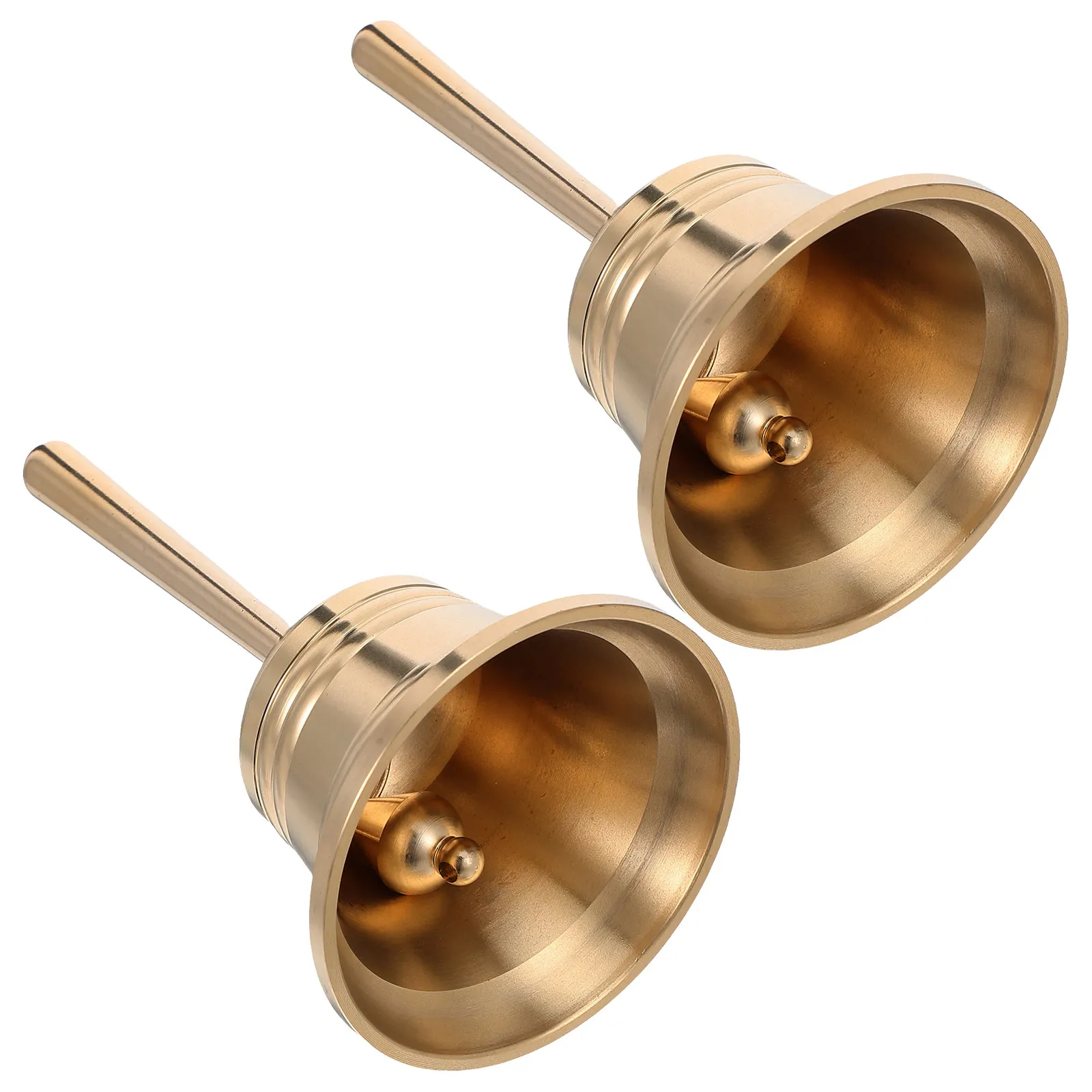 2 Pcs Food Service Bell Gift for Bedridden Mom Hand Bells Seniors Bedside Decorative Game Golden Call Events