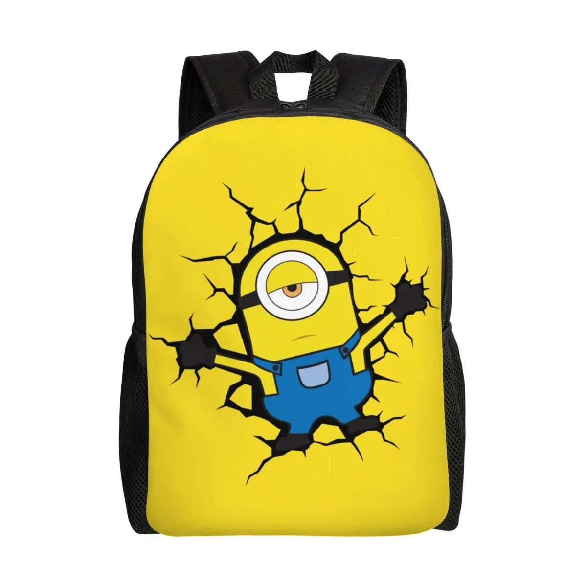 Custom Minions Broke The Wall Backpack for Men Women College School Students Bookbag Fits 15 Inch Laptop Bags