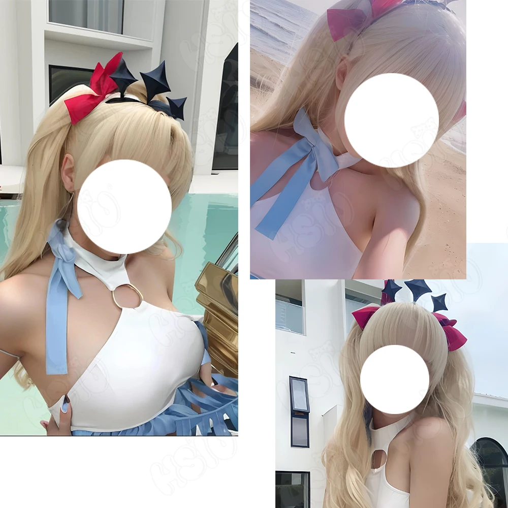 Ereshkigal Cosplay Wig Fiber synthetic wig「HSIU 」Beige Long Wig+Wig cap Game FGO Fate Grand Order Space Ereshkigal cosplay Wig