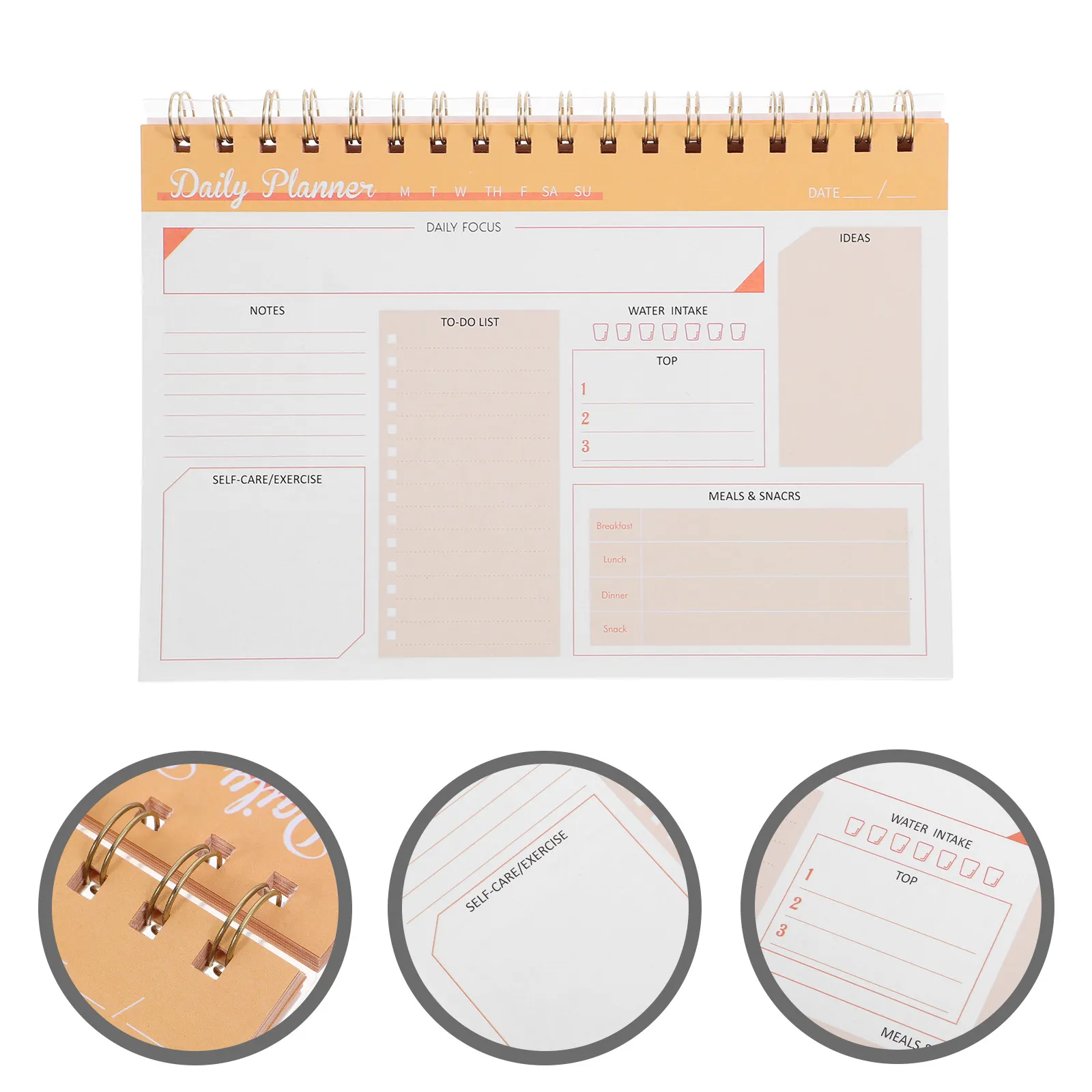 

Efficient Daily Notepad Soft Color Spiral Design Appointment Planner Schedule Plan for Work Study Management Appointment Notepad