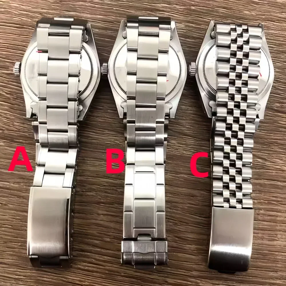 36mm Watch Case Bracelet Set for NH35/ NH36/ 4R Movement Stainless Steel Body + Acrylic Mirror Watch Modification Accessories