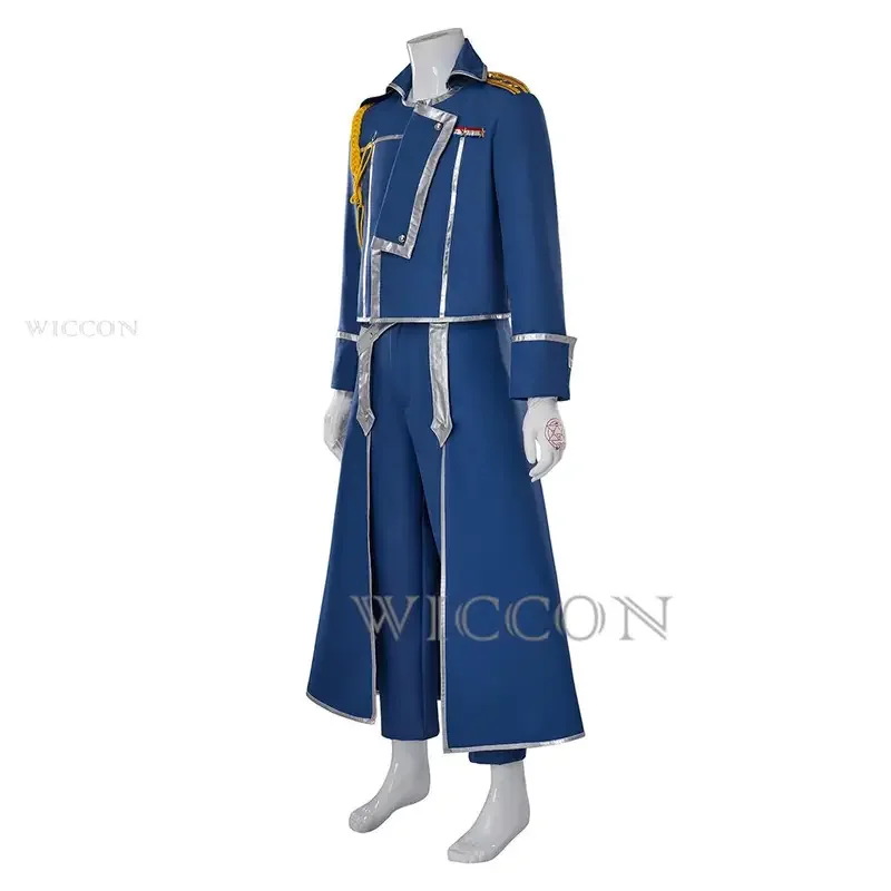 Fullmetal Alchemist Roy Mustang Cosplay Uniform Suit Animation and Game Exhibition Stage Costumes Mustang's Wig