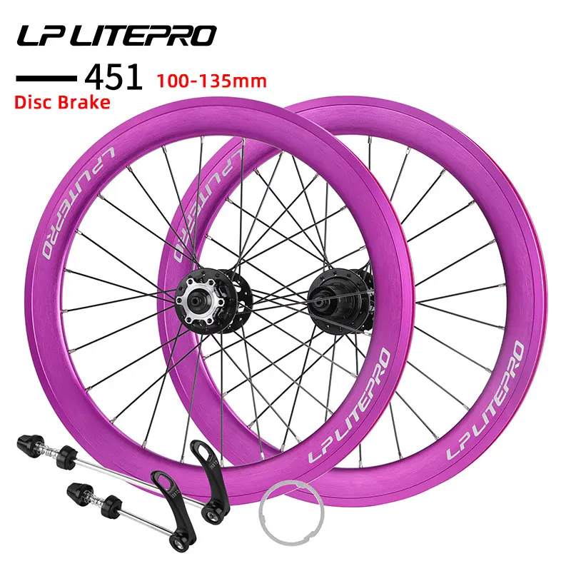 Litepro 20インチ自転車ホイールセット 406/451 V/ディスクブレーキ 高