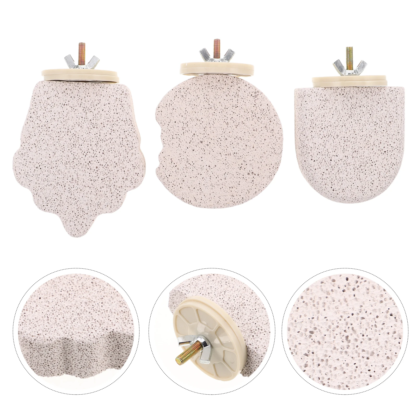 

3pcs Parrot Volcanic Stone Bird Perch Stand For Claw Grinding Natural Beak Maintenance Cage Accessories Budgies Chewing Sanded