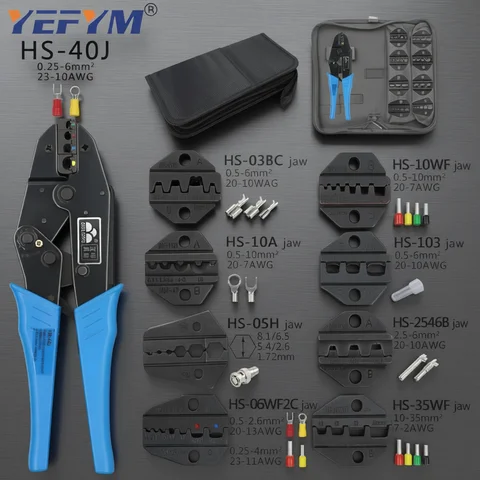 Crimping Pliers Clamp Tools Cap/coaxial Cable Terminals Kit 230mm HS-40J Multi Functional YEFYM Carbon Steel Multifunctional