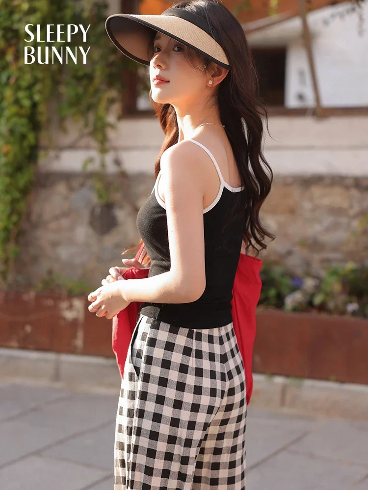 

Colorblock Slim Fit Tank Top – Stretchy Sleeveless Summer Cami Crop Top, Y2K Backless Vest for Casual, Sexy or Layered Looks