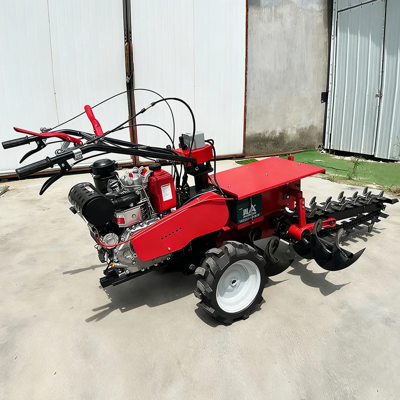 8.5KW Mini Chain Trencher  Walk-Behind EPA EU5 Approved Ditching Machine Max Depth 1200mm