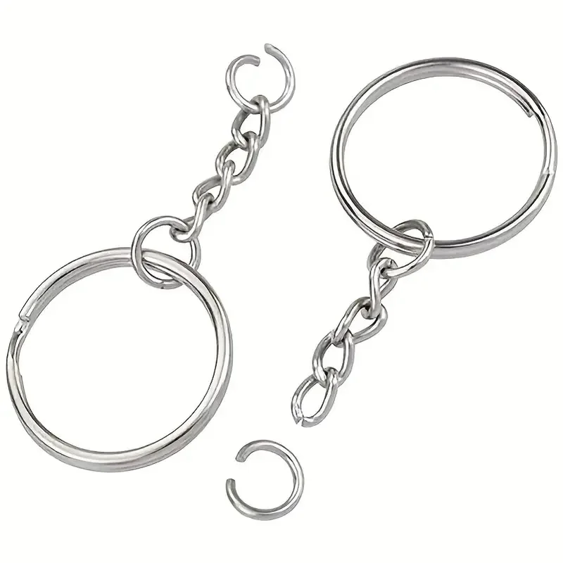 40/100 pz metallo vuoto portachiavi portachiavi anelli divisi portachiavi fai da te portachiavi anello chiusura aragosta portachiavi portachiavi