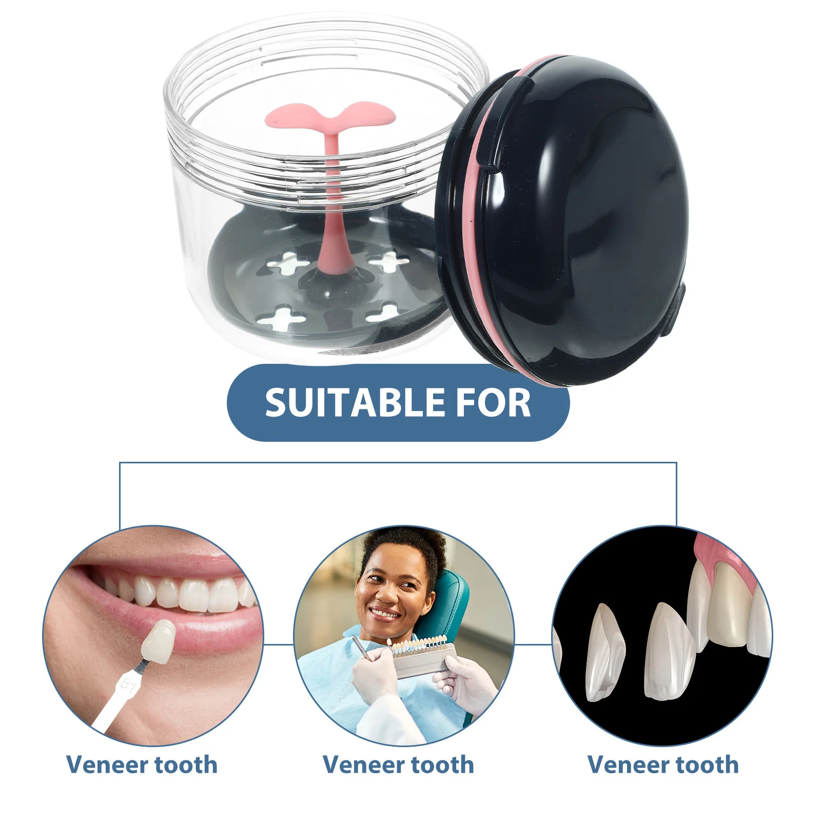 1 مجموعة صندوق أسنان قابلة لإعادة الاستخدام مانعة للتسرب المحمولة التجنيب لنقع الأسنان كاذبة صغيرة البلاستيك تقويم الأسنان هدفين التخزين #4
