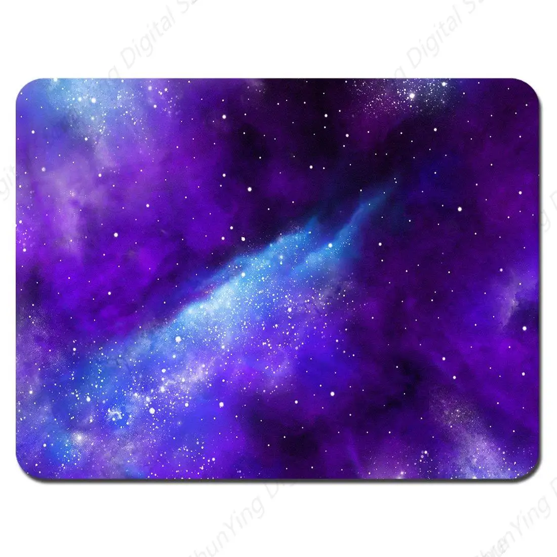 Galaxy Universe bantalan Mouse ungu dengan alas karet Anti selip dan tepian jahit, sempurna untuk Laptop dan kantor 25*30cm