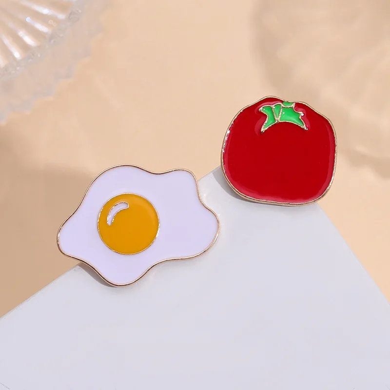 tomato and egg shaped Enamel Pins Creative Computer Icons Brooches Mouse Arrow Cursors Blocking Pop-ups Badges Kids Clothes Jewe