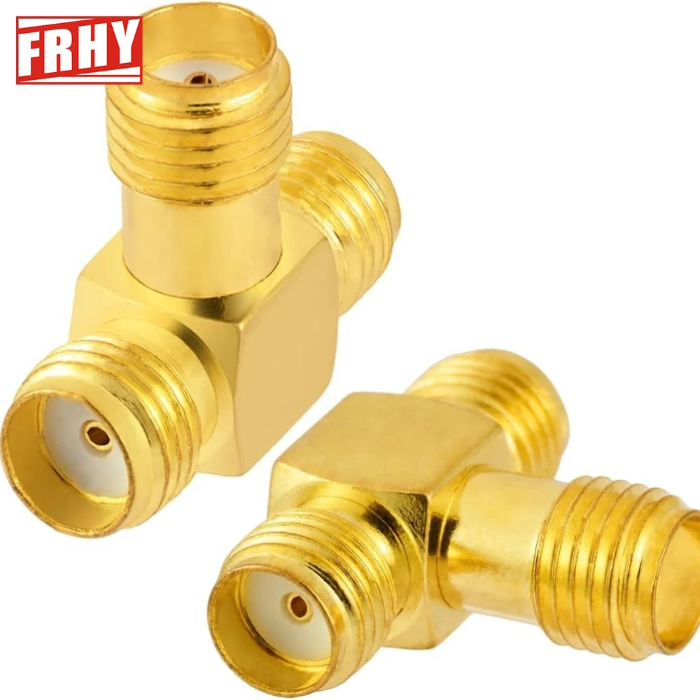 2PCS SMA 3 Way T Type Adapter! SMA Male to Dual SMA Female Splitter High Quality for RF Signal Distribution Easy Connection