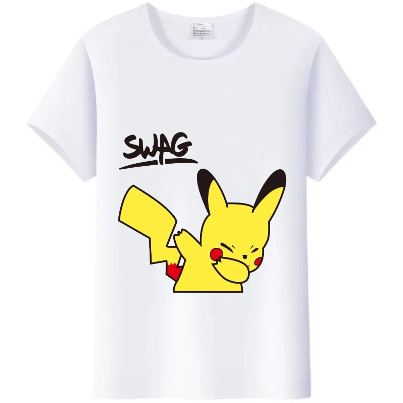 Moda Giappone Anime Pokemon Pikachu t-shirt oversize Estate Donna Uomo Bianco Tees Y2K Top Harajuku Camicette Donna Tshirt Regalo
