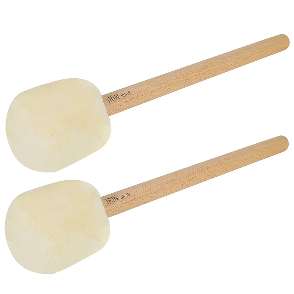 

2Pcs Professional Bass Drum Mallets with Firm Felt Head Beech Wood Handle for Stage Percussion Drumsticks Lightweight Easy Grip