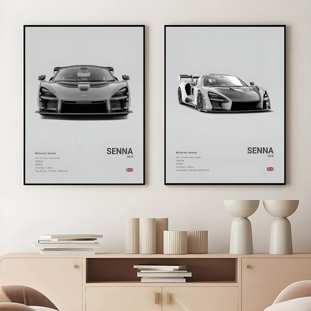 Cool Sports M-McLaren Supercar SENNA P1 765LT Poster Sticky Wall Art Printing Waterproof Home Living Bed Room Bar Aesthetic Deco