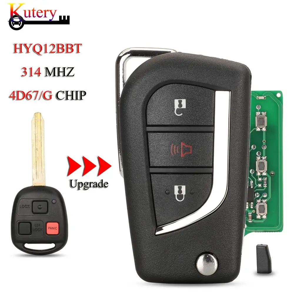 

jingyuqin HYQ12BBT Upgrade Remote Smart Car Key For Toyota FJ Cruiser Land Cruiser 2003-2009 314Mhz 4D67/G Chip ASK TOY43 Blade