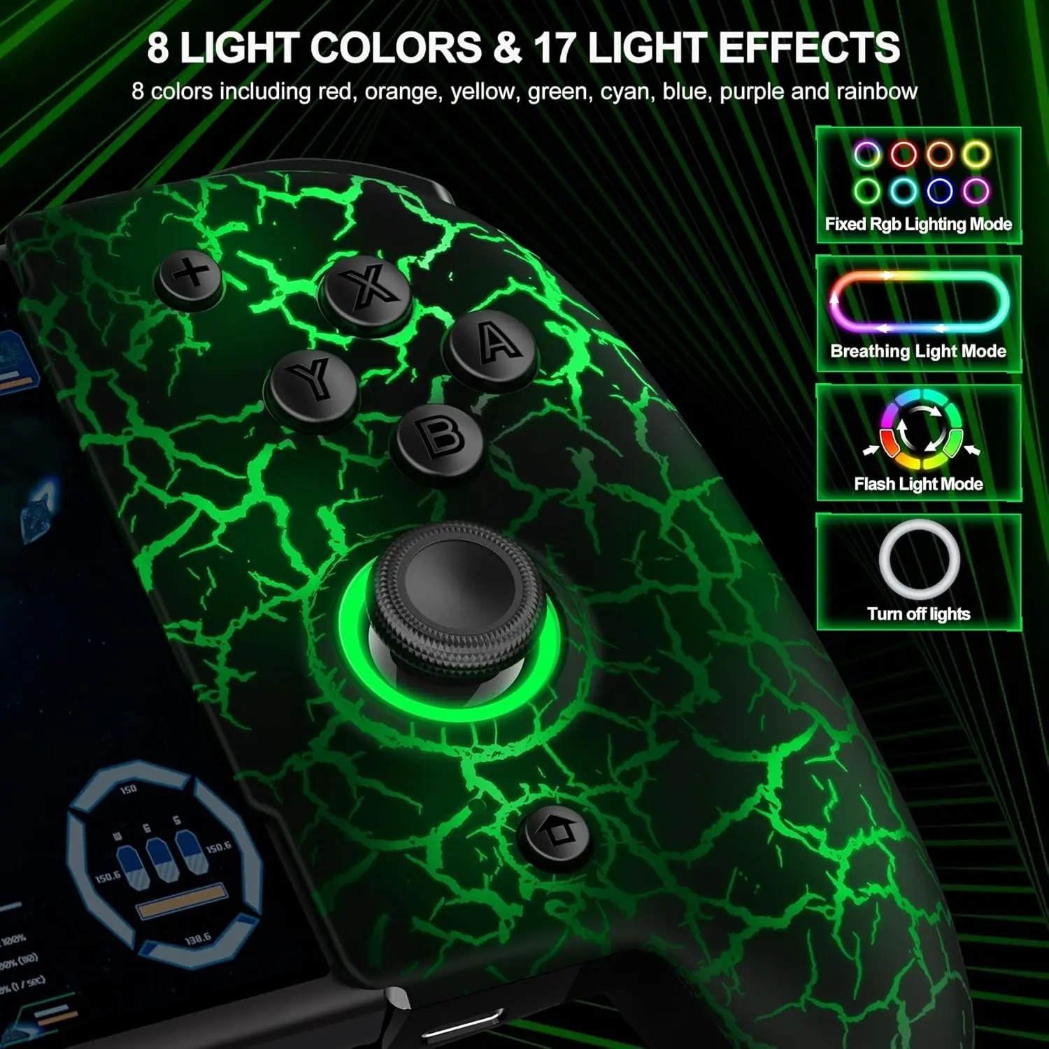 وحدة تحكم DinoFire Switch، للتبديل Joy Con، وحدة تحكم Joypad من قطعة واحدة لوضع Nintendo Switch OLED المحمول