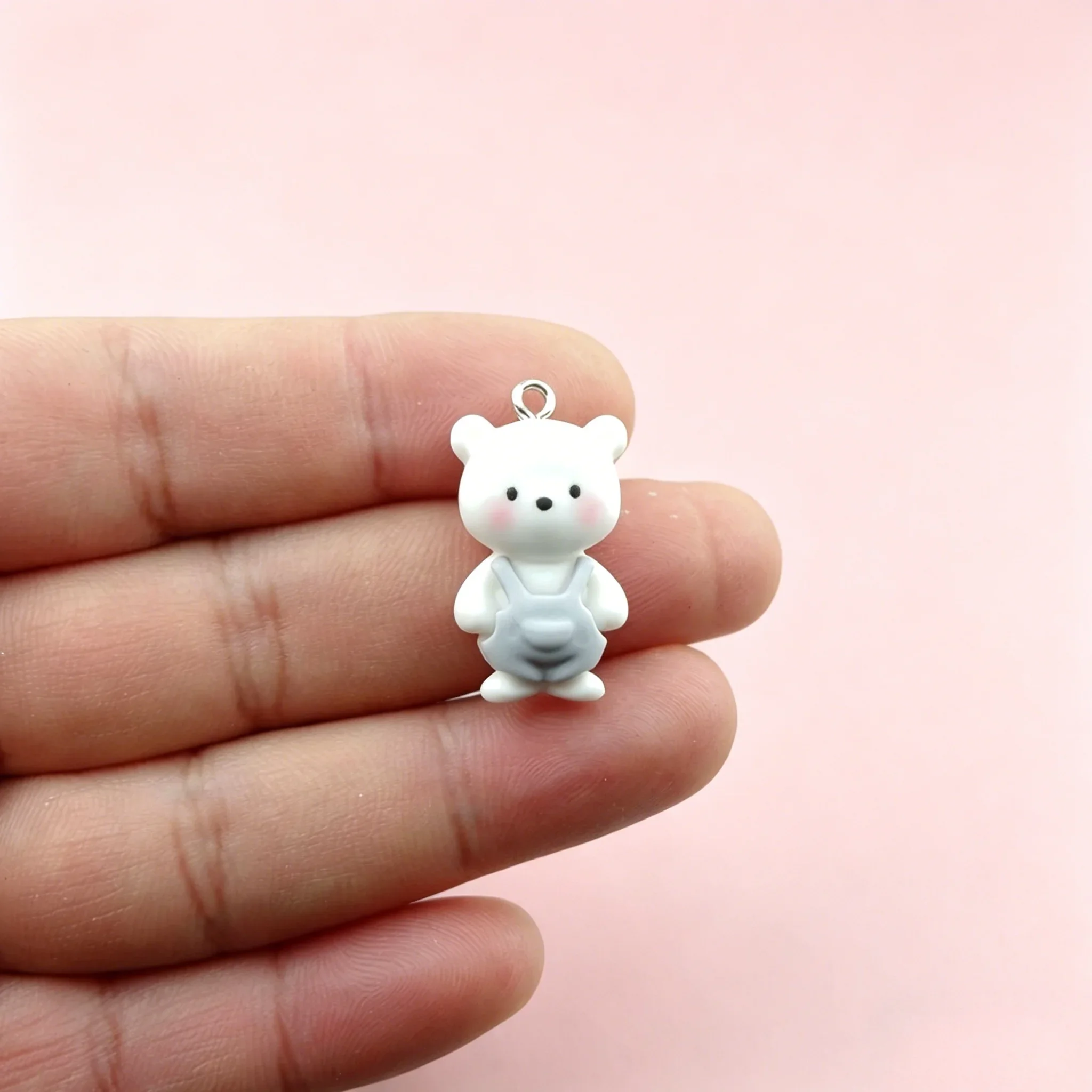 10Pcs Kawaii Bear Bunny Resin Pendants Cute Animal Charms for DIY Earrings Keychain Jewelry Making view 4