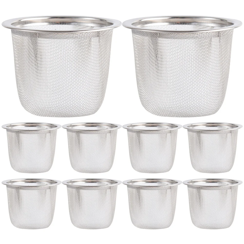 10 Pcs Teapot Filter Liner Strainers for Loose Leaf Metal Infuser Fine Mesh Cup Stainless Steel Diffuser