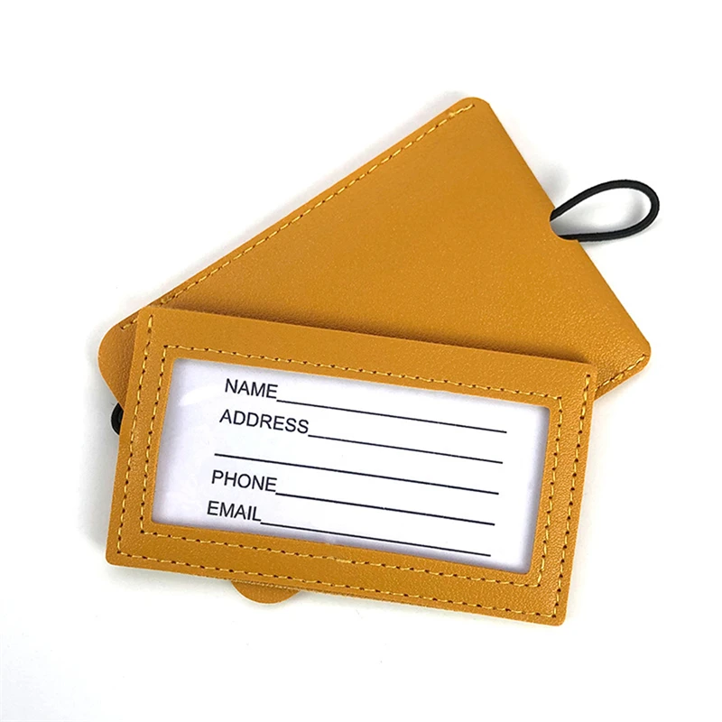 5PCS Leather Luggage Tag Name ID Address Tags Suitcase Luggage Tag Solid Color Portable Label Boarding Pass Tag for Travel