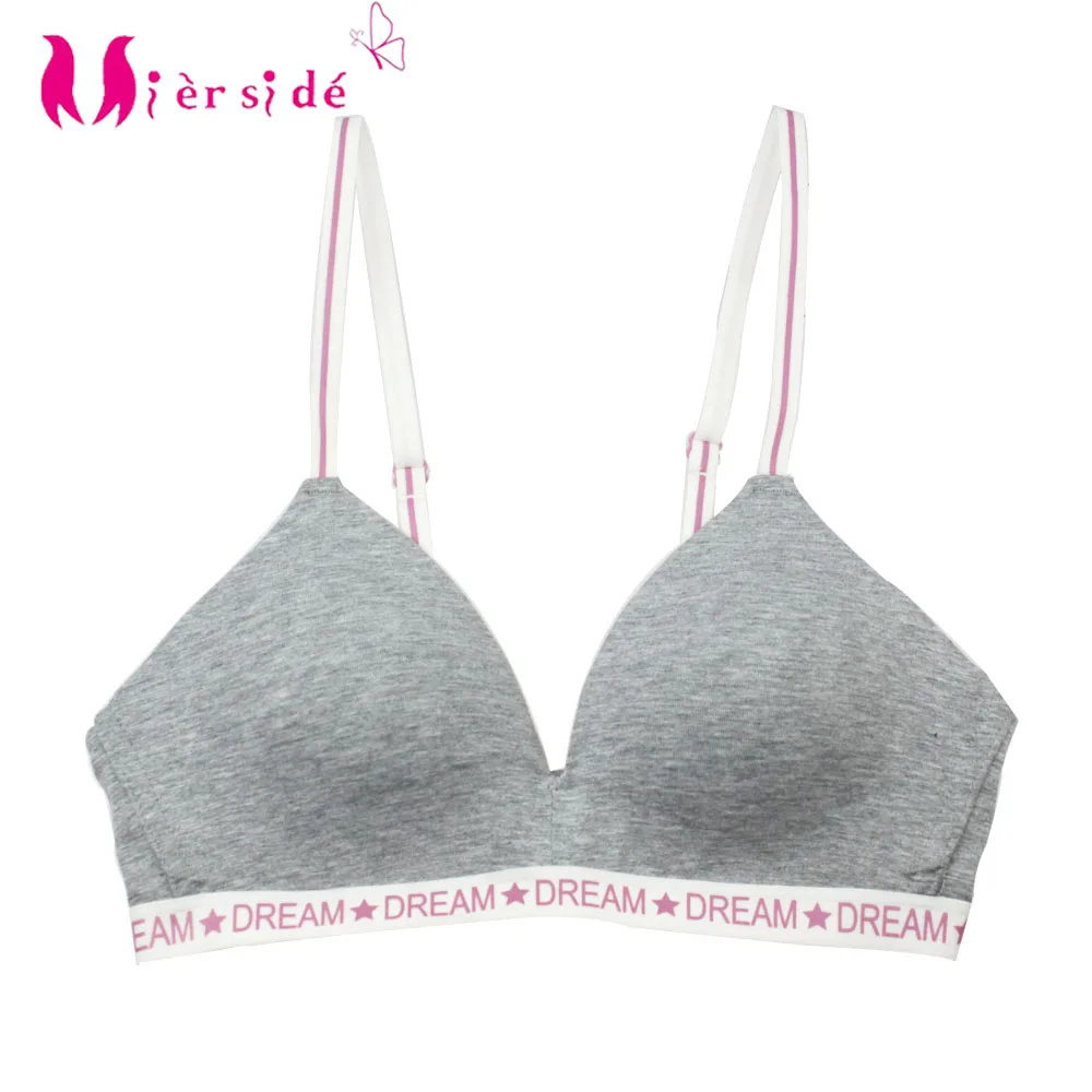 

Mierside Girls' Wireless Bra Thin Underwear Bras For Women Grey Soft Wire Free Sexy Size Bralette Small Breast Underwear 30-36