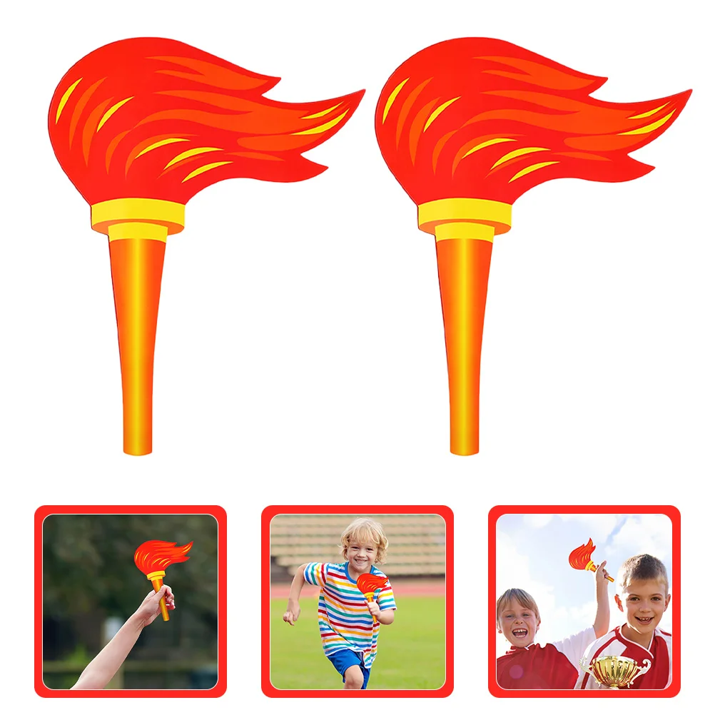 

4Pcs Realistic Torch Props Flameless Paperboard Torches for Sports Events Stage Performances Group Exercises Event Decorations