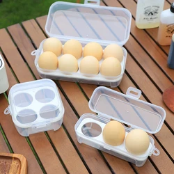 3/4/6 Outdoor Camping Egg Carton Shockproof With Egg Tray Kitchenware Portable Transparent Storage Box With Lid Sealed