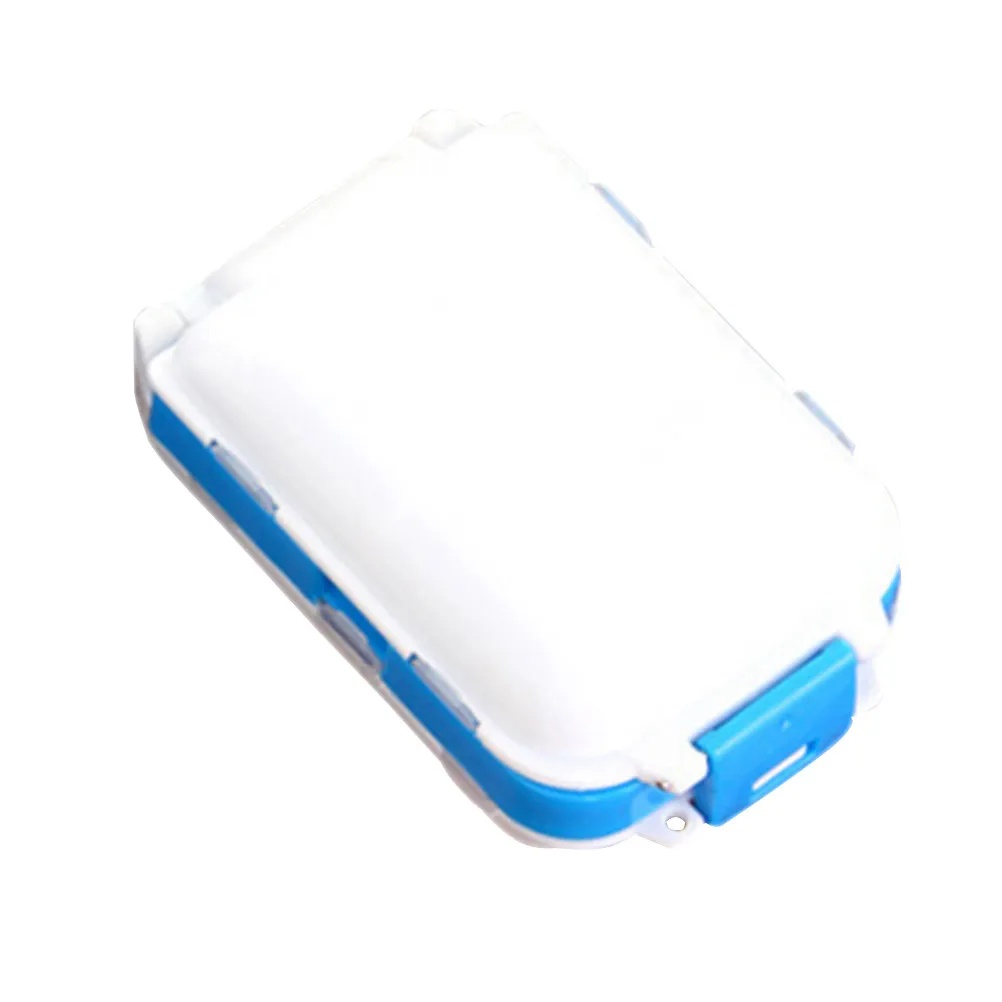 

Контейнер для таблеток на 8 отделений, портативный, для удобного ежедневного учета дозировок - белый с синим ободком