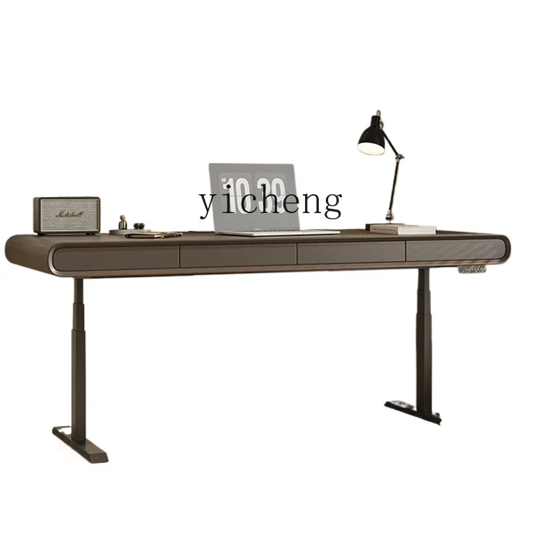 

ZF intelligent electric lifting desk double computer desk workbench