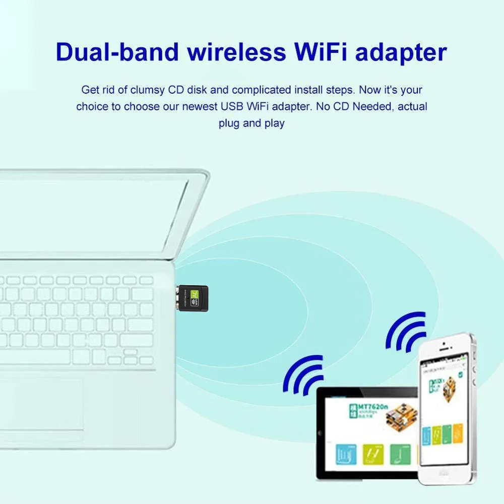 600 Мбит/с двухдиапазонный Wi-Fi-адаптер USB-антенна 2,4 г 5 ГГц USB Wi-Fi-адаптер Беспроводная сетевая карта Adaptador Wi-Fi