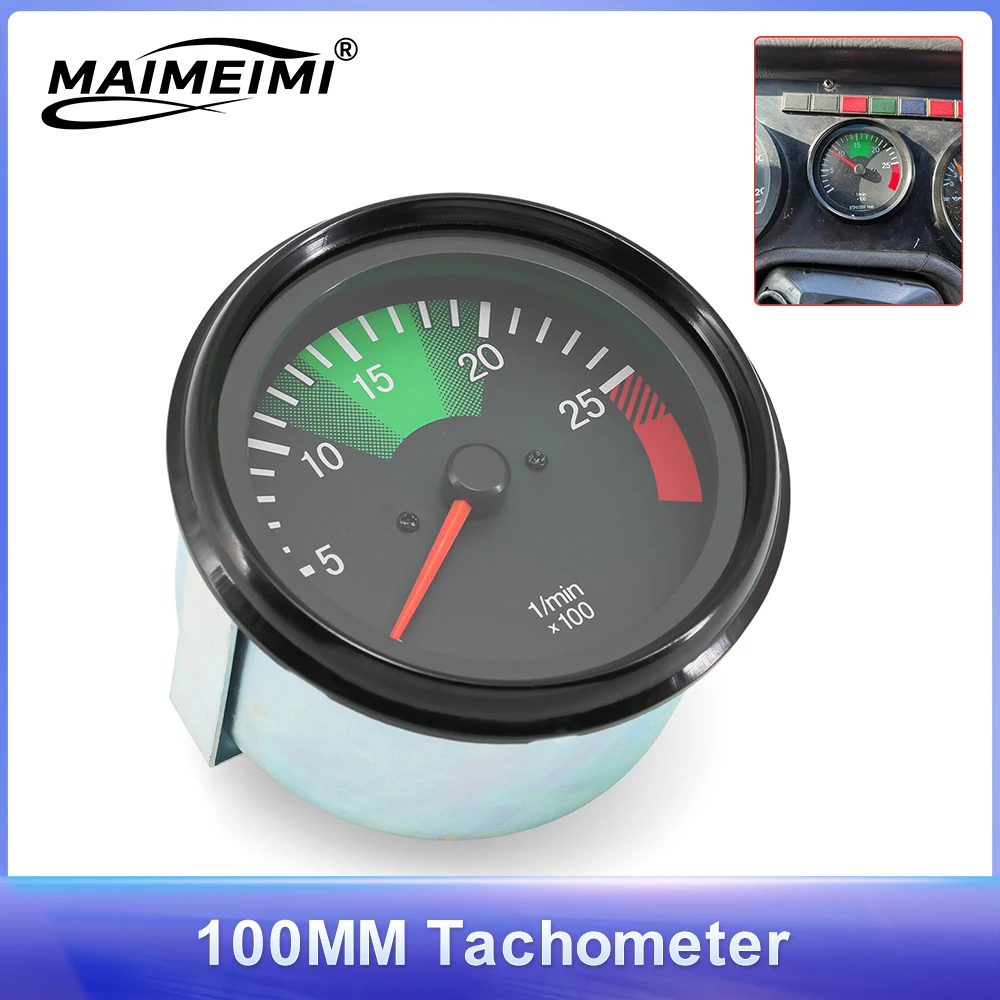 

100MM Car Tachometer 0-3000RPM 0-2500RPM Boat Tacho Gauge 24V Rotational Speed Guages 0015428716 Heavy Truck RPM Gauge rpm Meter