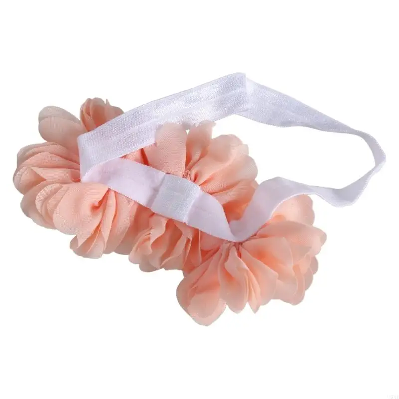 U6XE Infant Photoshoot Dress Suit+ Flower Headband Multi-layer Pettiskirt Cloth Props