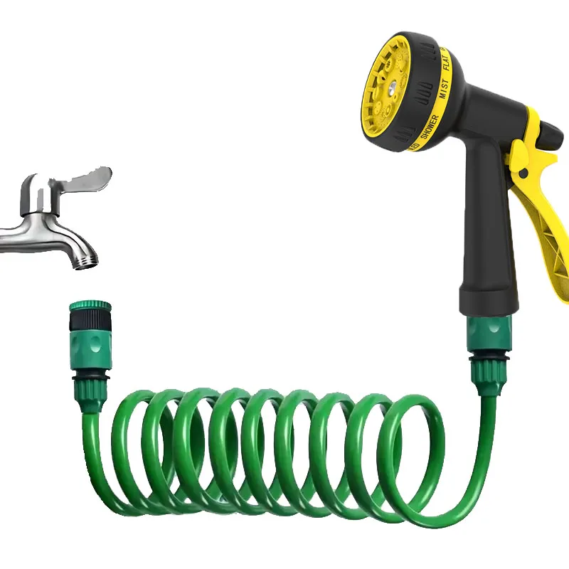 

1 шт. садовая пружинная водопроводная труба, домашний садовый водопровод, 10-функциональный набор шлангов для мойки и очистки водяного пистолета высокого давления