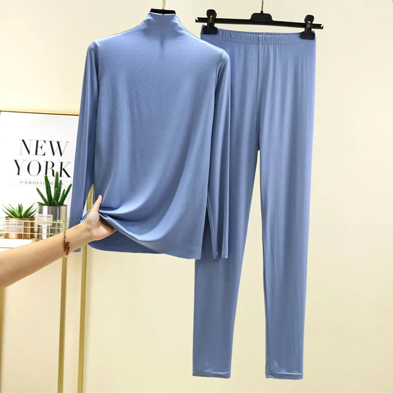 

Пижама Femme, новая водолазка, рубашка с длинными рукавами, комплект брюк, весенне-осенний женский пижамный комплект, удобная модальная одежда для сна, женские пижамы
