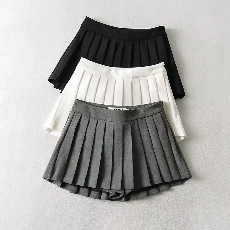 

Mooyufon Sexy Women Pleated Skirts High Waist Summer Vintage Mini Skirts Korean Tennis Student White Designed Dance Skirt