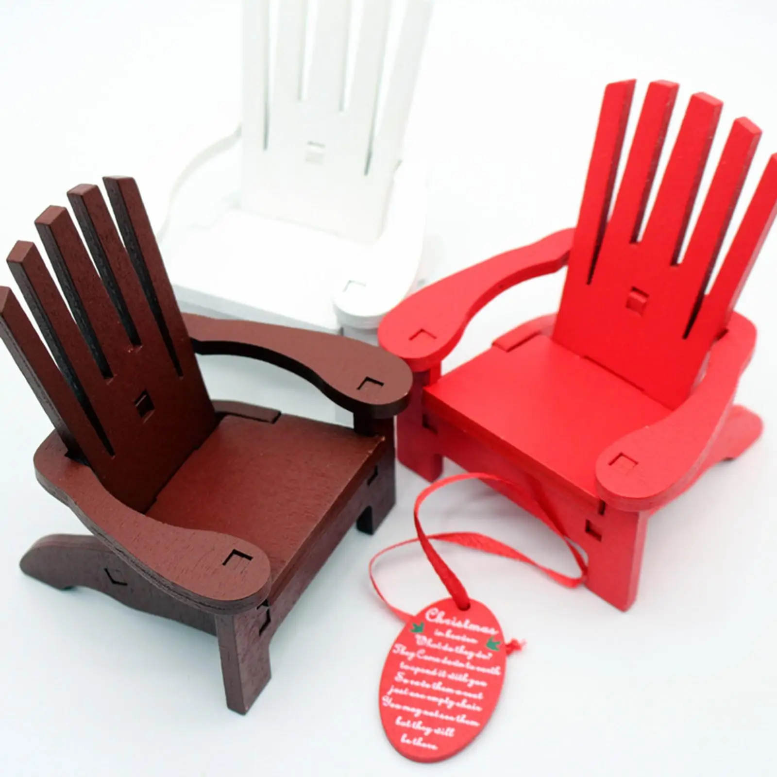 قلادة كرسي هزاز مصغرة، منظر طبيعي صغير، زخرفة معلقة حرفية، زينة أثاث بيت الدمى للعطلات #2