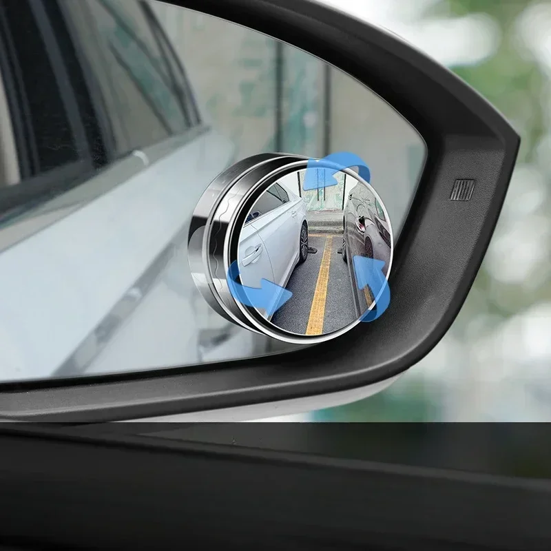 2pcs Car rearview mirror blind spot reversing mirror Car Auxiliary Rearview Mirror 360° Rotating Wide-angle Blind Spot