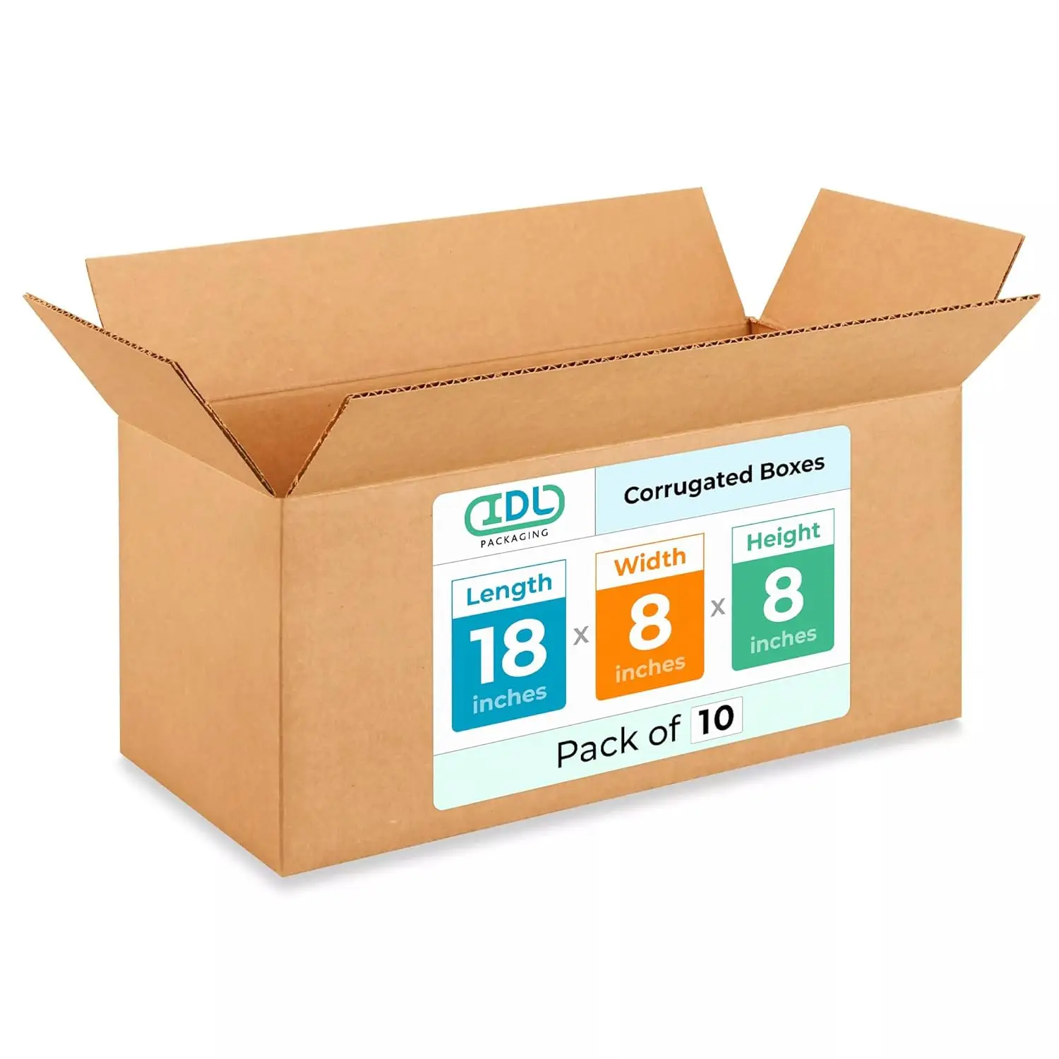 

Medium Moving Boxes 18x8x8 (10-Pack) - 200 lb Strength - USPS UPS FedEx Approved