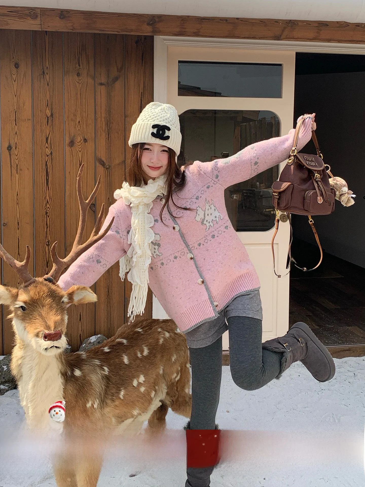 

Su San San Unique Knitted Open Cardigan Women's Gentle Sle Outerwear Soft Polyester Fiber Long Sve High Collar Warm Coat