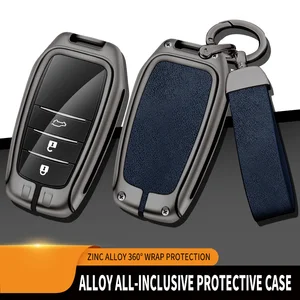 Zink -Legierungs -Lederauto -Kofferabdeckung, Muschel an Toyota Chr, Hilux, Fortuner, Land Cruiser, 200, Camry, Corolla, Crown, Rav4, Highland, Neu 10 Hauptverkaufsschlüsselabdeckung Hilux Leder - №1