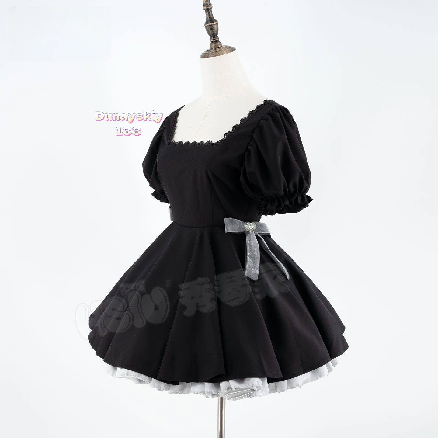 Alien Stage Rabbit Coffee Sua 3rd Anniv Cosplay Black Dress Maid Wig Halloween Roleplay Headwear