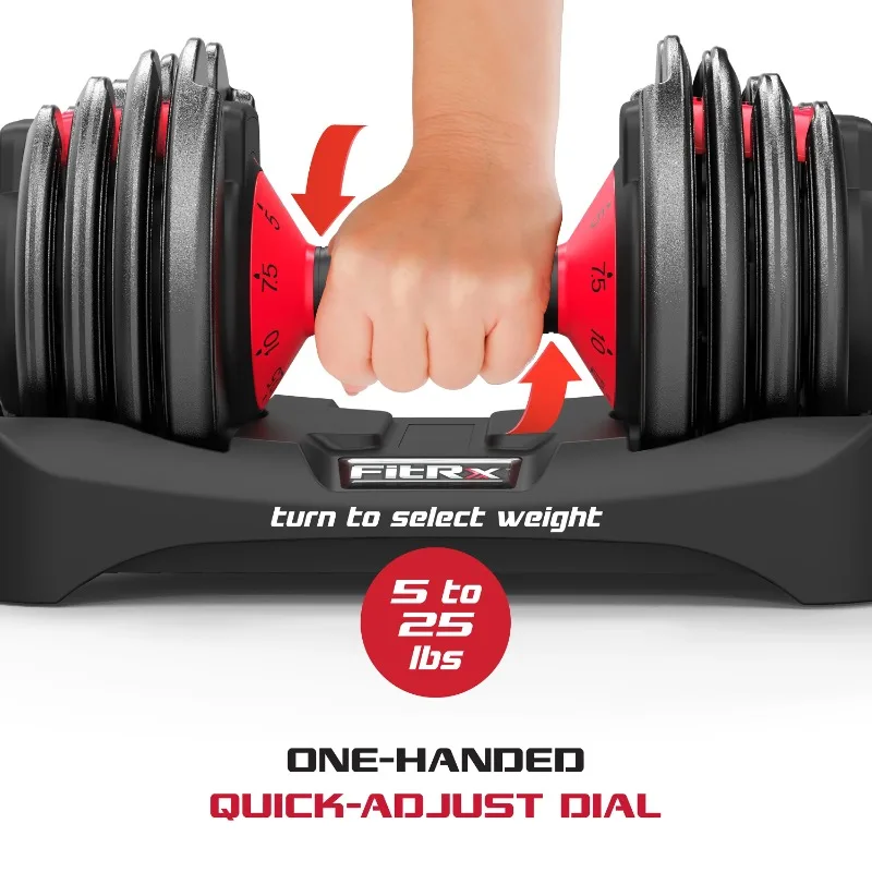 Adjustable Dumbbells, 25lb SmartBell Dumbbell Set with 9-in-1 Quick-Select Weights, 2.5lb Increments for Home Gym