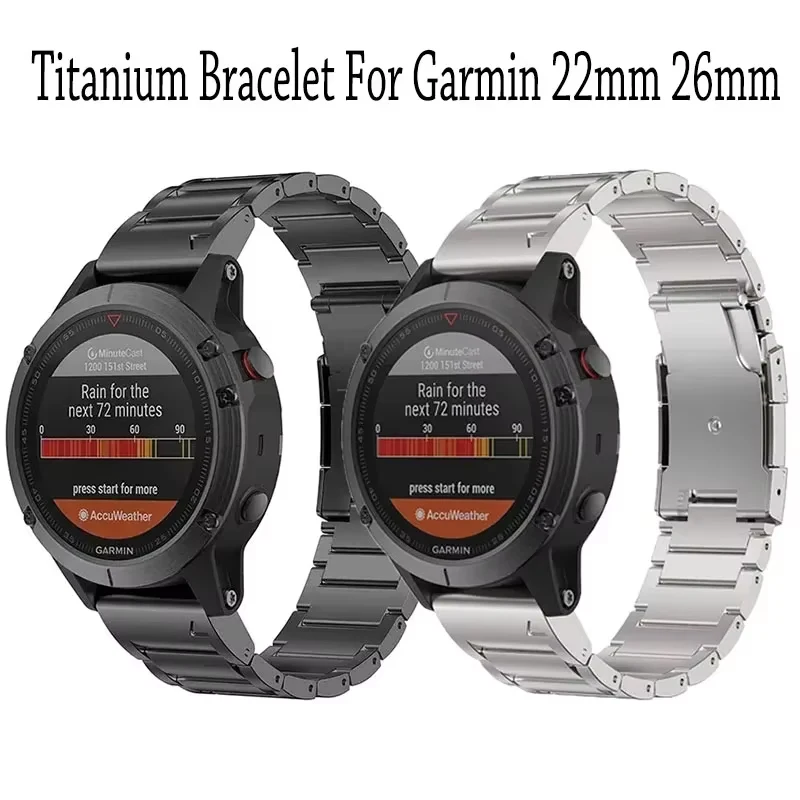 Titanium Alloy Quick Fit Bracelet for Garmin 22mm 26mm Fenix 8 7X 6X 7 6 Descent MK1 MK2 Epix Gen 2 Strap Wristband Accessories