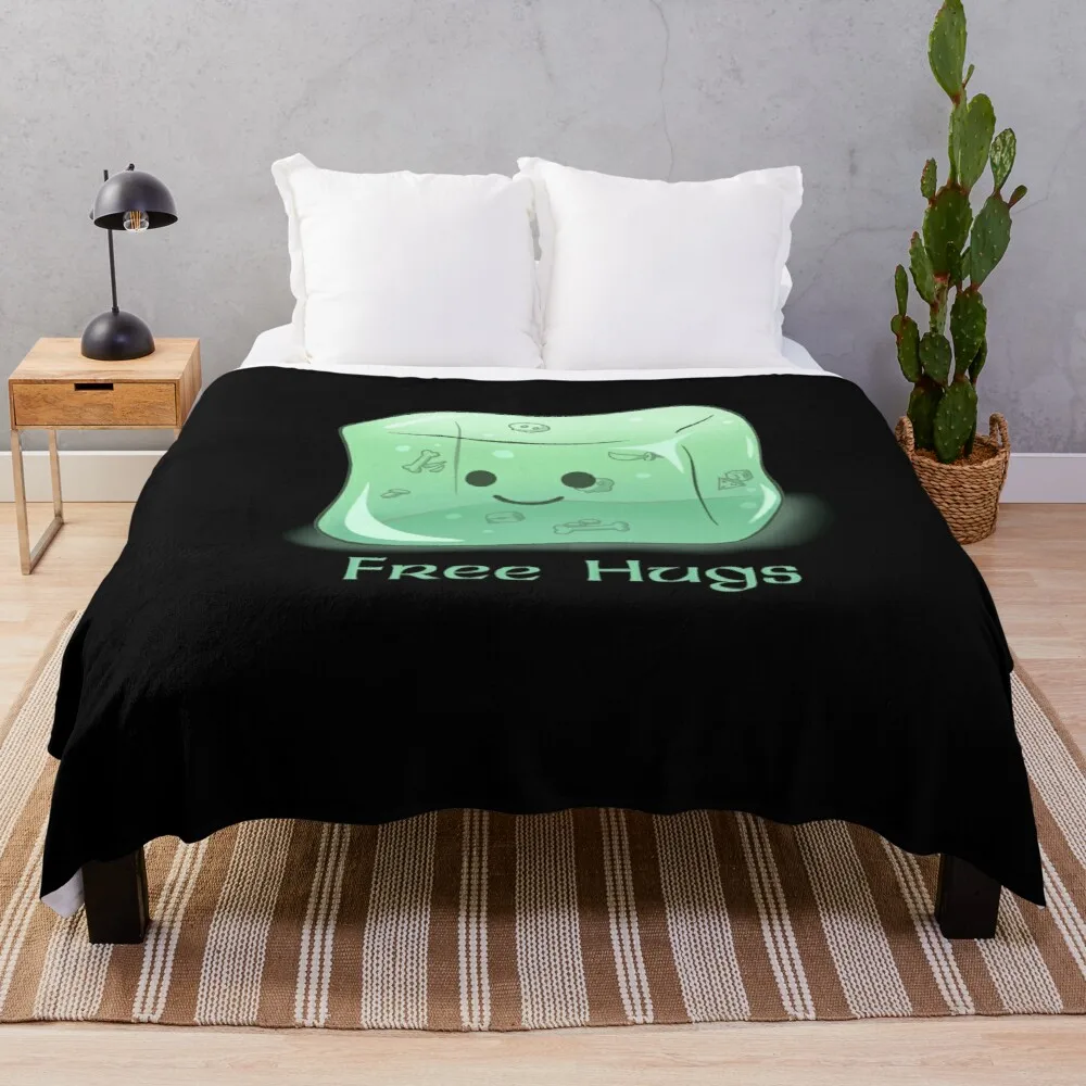 

Gelatinous Cube Free Hugs Throw Blanket picnic blanket soft