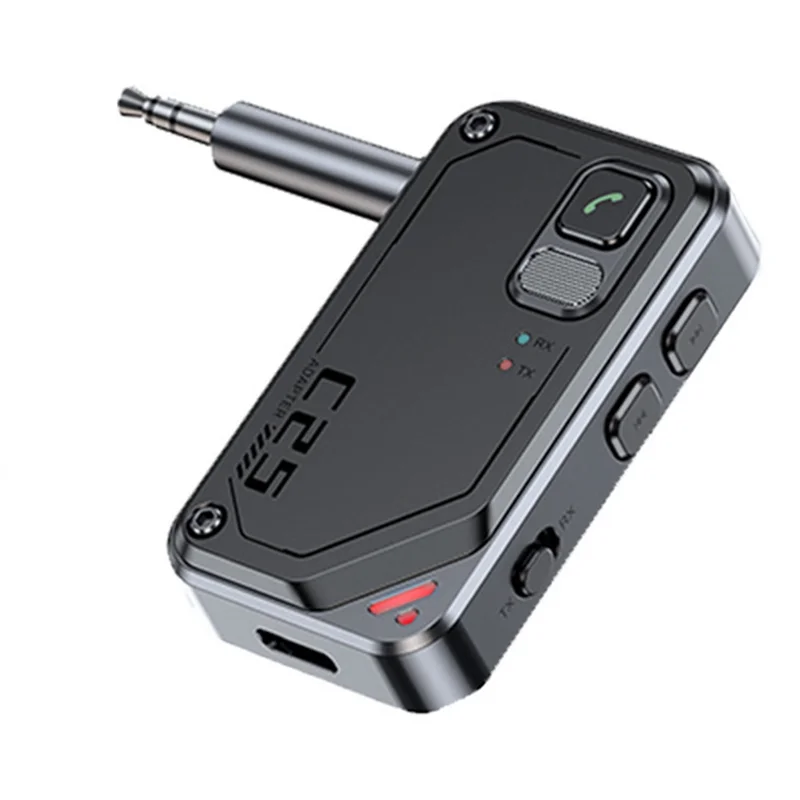 Stylish-Bluetooth 5.3 Airplane Receiver Transmitter Adapter 3.5MM AUX MP3 Player HIFI Audio Adapter For TV Car Home Speaker