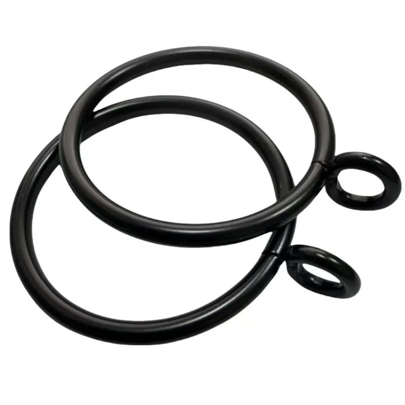 45mm Iron Drapery Rings 31 pcs, Smooth Sliding On Rod, Black Iron Material, for Bedroom Blackout Drapery