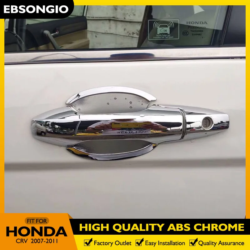 

For Honda CR-V CRV SUV 2007 2008 2009 2010 2011 Car Door Handle Frame Sticker Car Styling Chrome Silver Cover Catch Cap 8Pcs