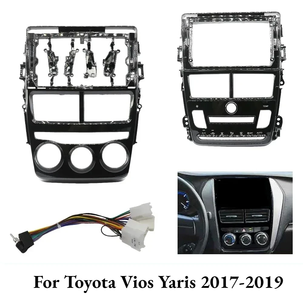 

9 Inch Car Frame Fascia Adapter for Toyota Vios Yaris 2017-2019, Android Radio Dash Fitting Panel Kit, Stereo Installation Frame
