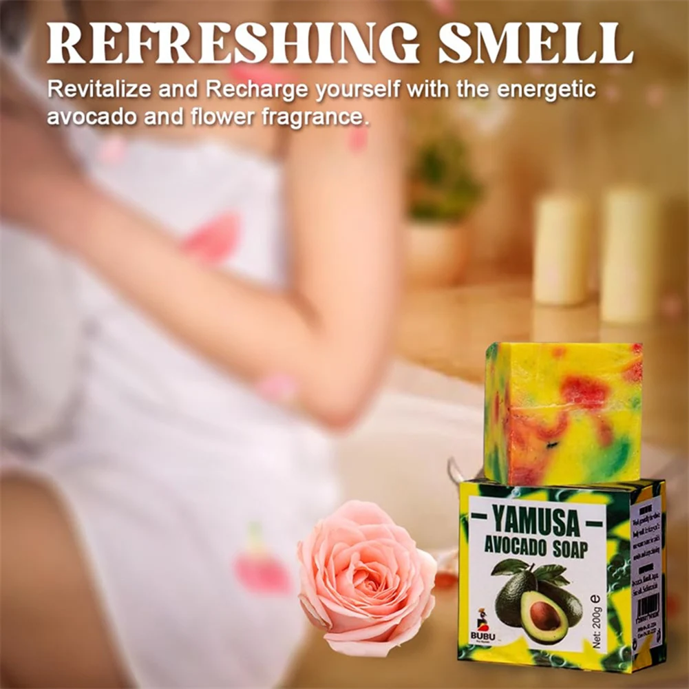 200 جرام من صابون الأفوكادو المصنوع يدويًا، قالب صابون الوجه المقشر بلطف، دش وصابون الوجه للتنظيف العميق للعناية ببشرة الوجه والجسم
