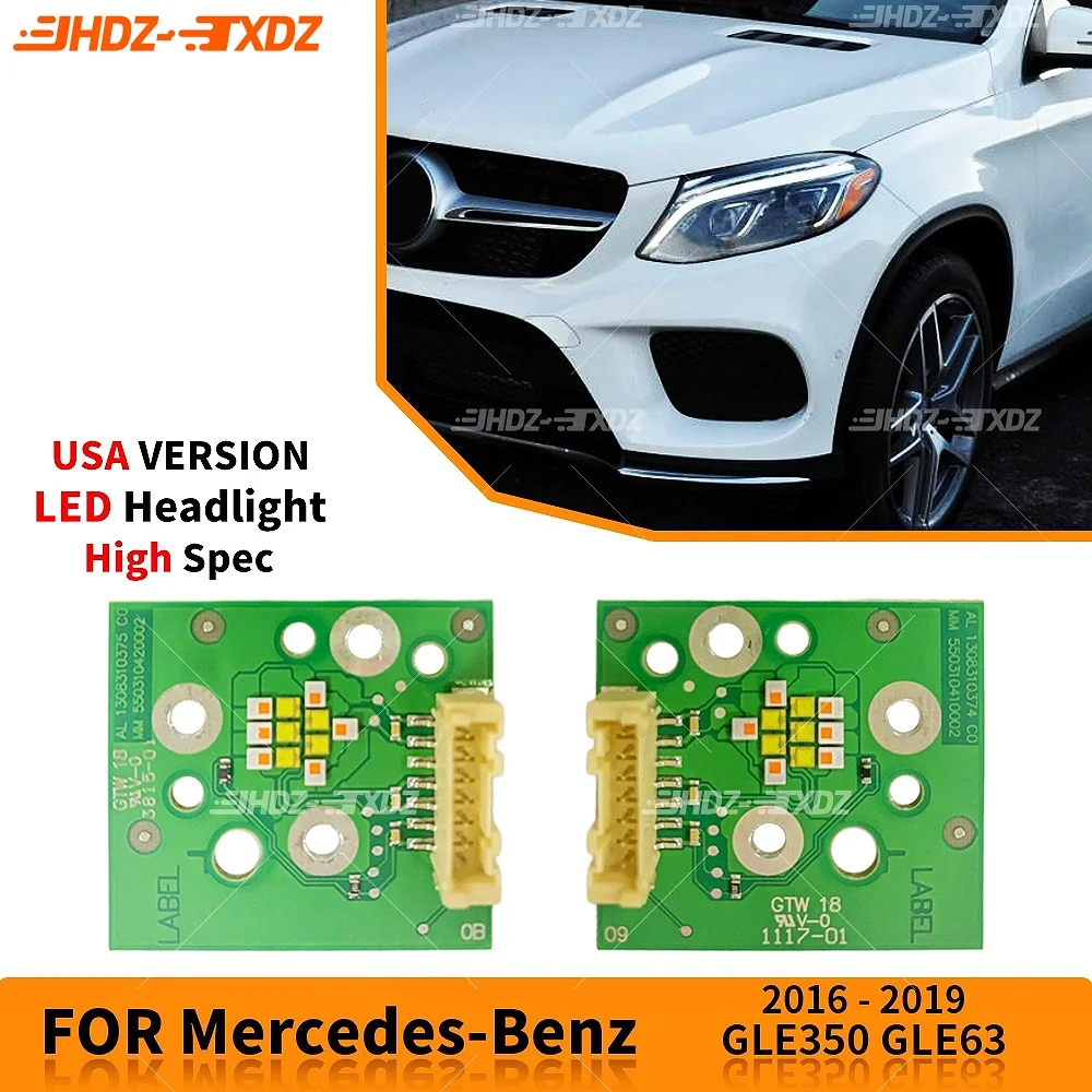 

White DRL LED Board For Mercedes GLE350 GLE63 2016-2019 Headlight Daytime Runing Light Module Lightsource 1305715307 A2189066100